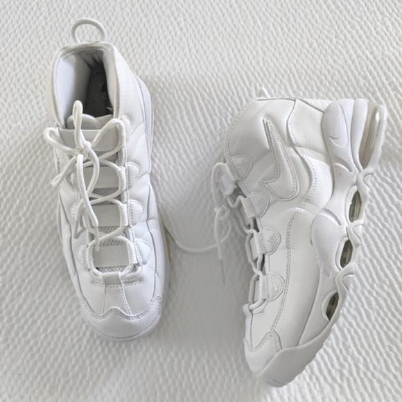 Nike Air Max UPTEMPO TRIPLE WHITE 8.5 Brand New - Picture 5 of 10